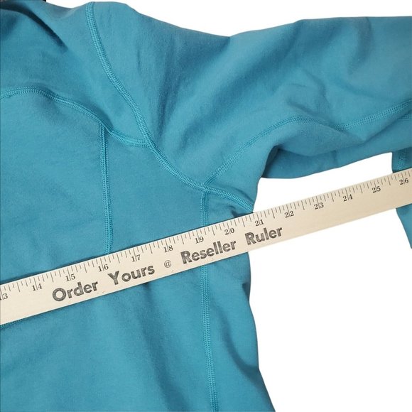 Mountain Hardwear 1/4 Zip Pullover Sweatshirt Womens Medium Teal Hoodie Cotton - Picture 11 of 12